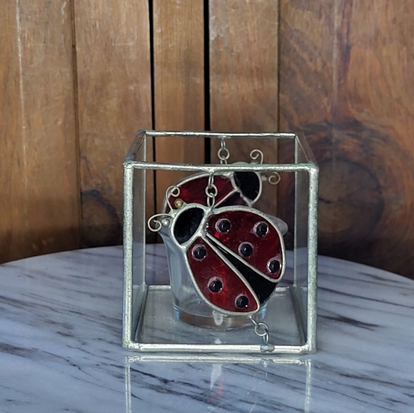 Stained Glass Ladybug Candle Holder - Picture 3 of 15